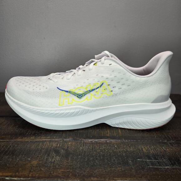 NEW Hoka One One Mach 6 Mens Size 14 D Running Shoes 1147790 WNCL White Green main image 5